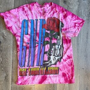 Vintage Guns N Roses pink tye dye t-shirt 0023